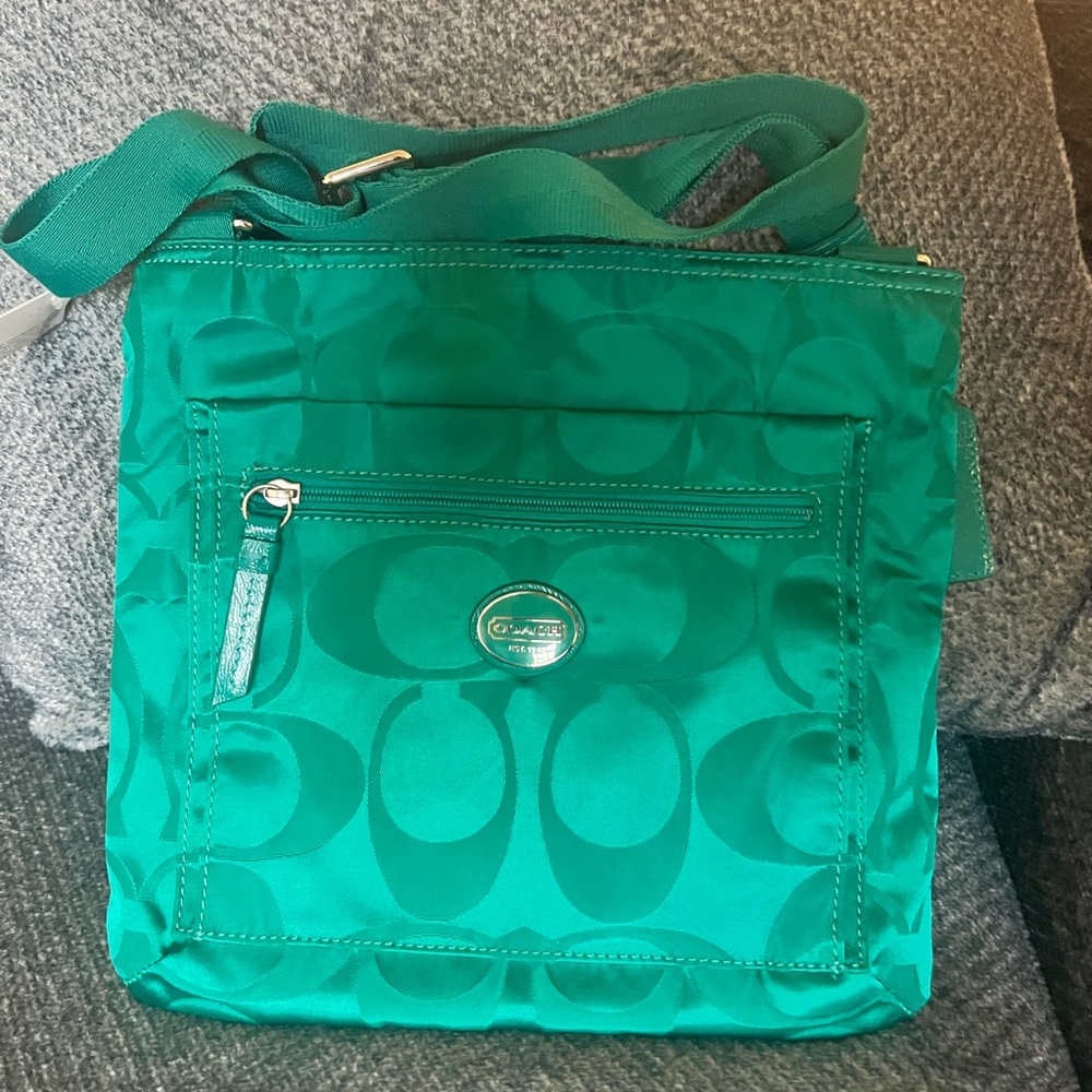 Green COACH Crossbody Purse 👜